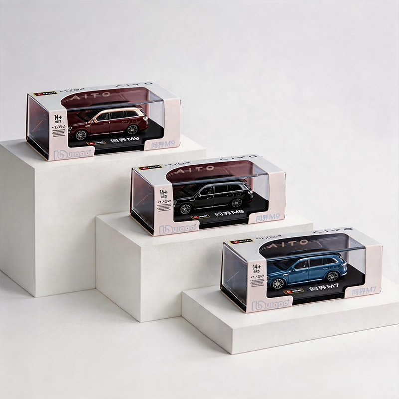 AITO问界合金车模 1:64 M7/M8/M9 原厂收藏级汽车模型摆件复刻原车 AITO问界 1:64合金车模 M9 金瑞红