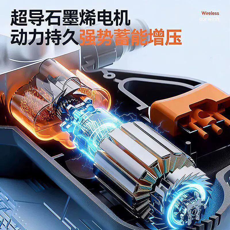 新型洗车高压水枪家用无线大功率锂电池强力增压清洗机神器喷水枪