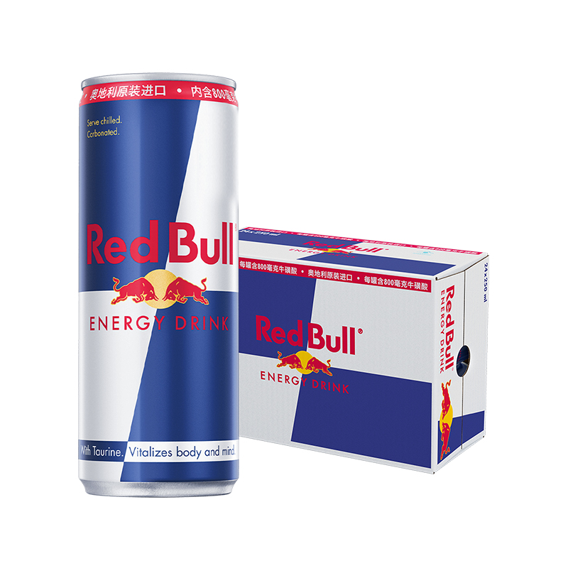 红牛(Red Bull)B维族生素功能运动饮料含800mg牛磺酸250ml*24罐