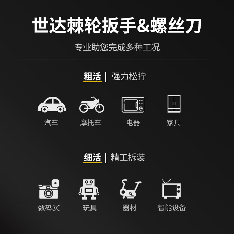 世达(SATA)38件棘轮扳手套装骑行工具盒螺丝刀套装工具箱摩托车维修05498