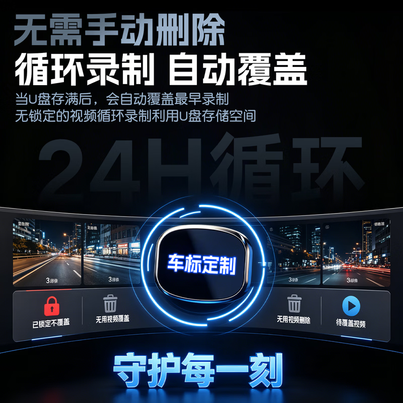 DEFASILK吉利银河星愿TT行车记录仪u盘哨兵模式优盘车载循环录制专车专用 吉利银河TT【升级款车载专用U盘】 128G【哨兵模式】约32小时超清循环录制