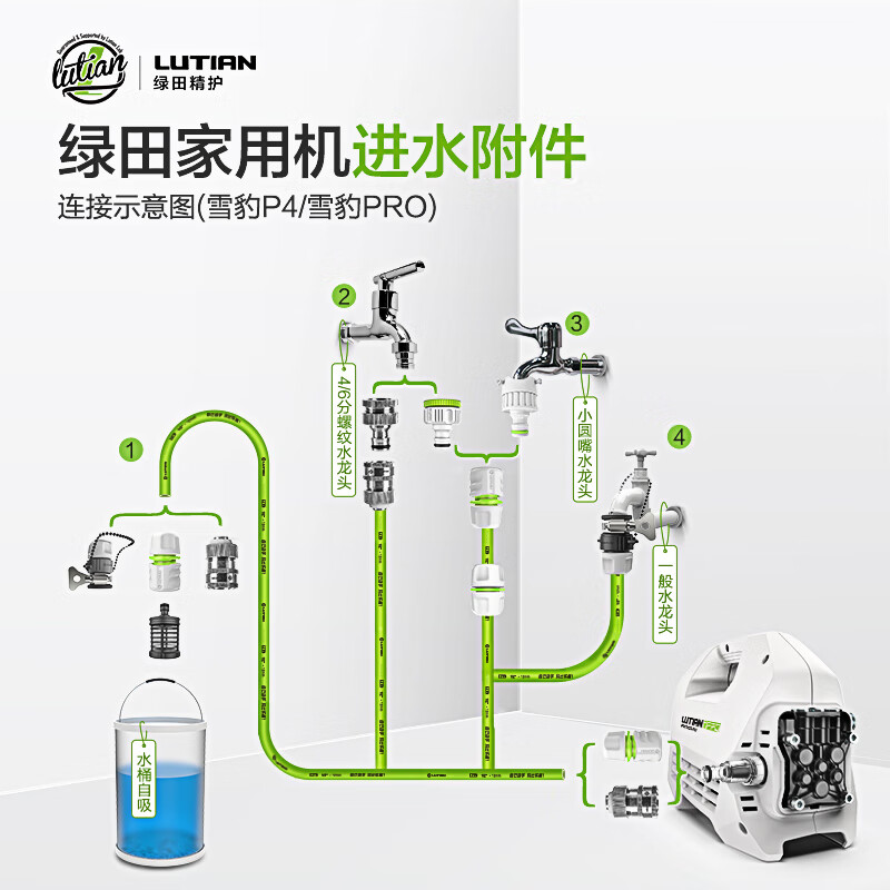 绿田(LUTIAN)绿田洗车机雪豹大功率家用清洗感应水泵电机强高压静音高压洗车机