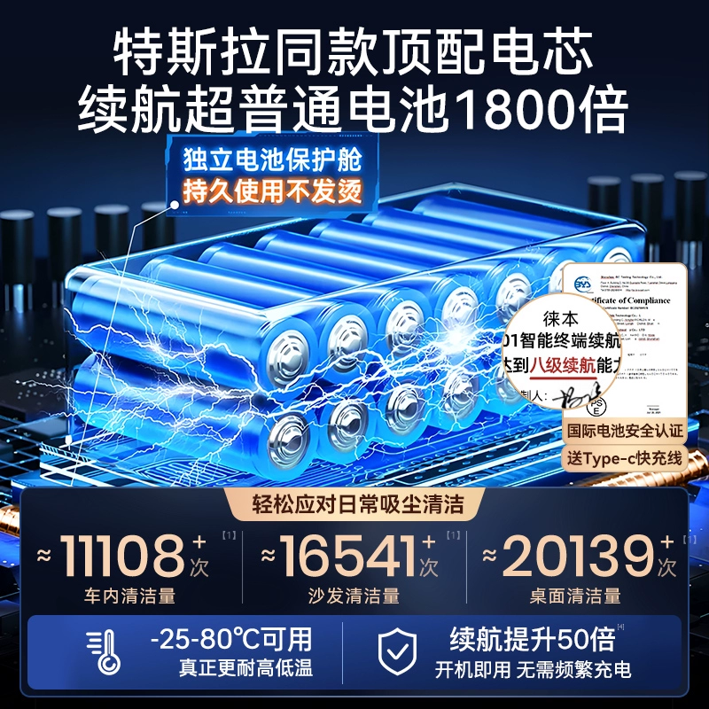 车载吸尘器车用无线充电汽车家用大吸力功率超强小型手持迷你车内
