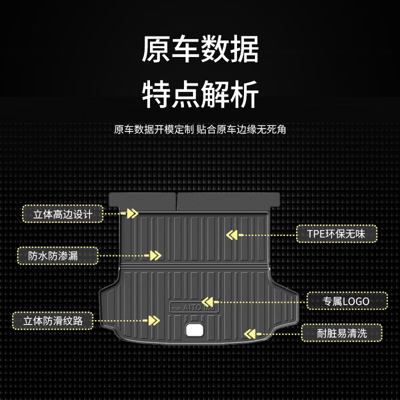 端目定制专用于 问界M6后备箱垫 26 27款 问界 M6 防水 TPE 后备箱垫